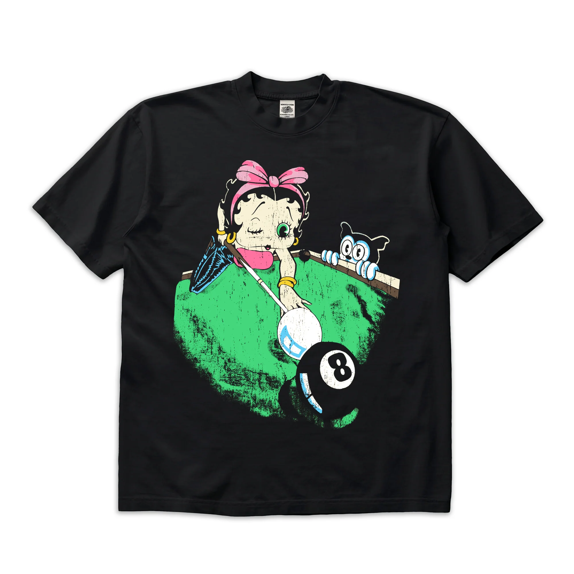 Betty Boop Vintage Pool T-Shirt Black - Image 2