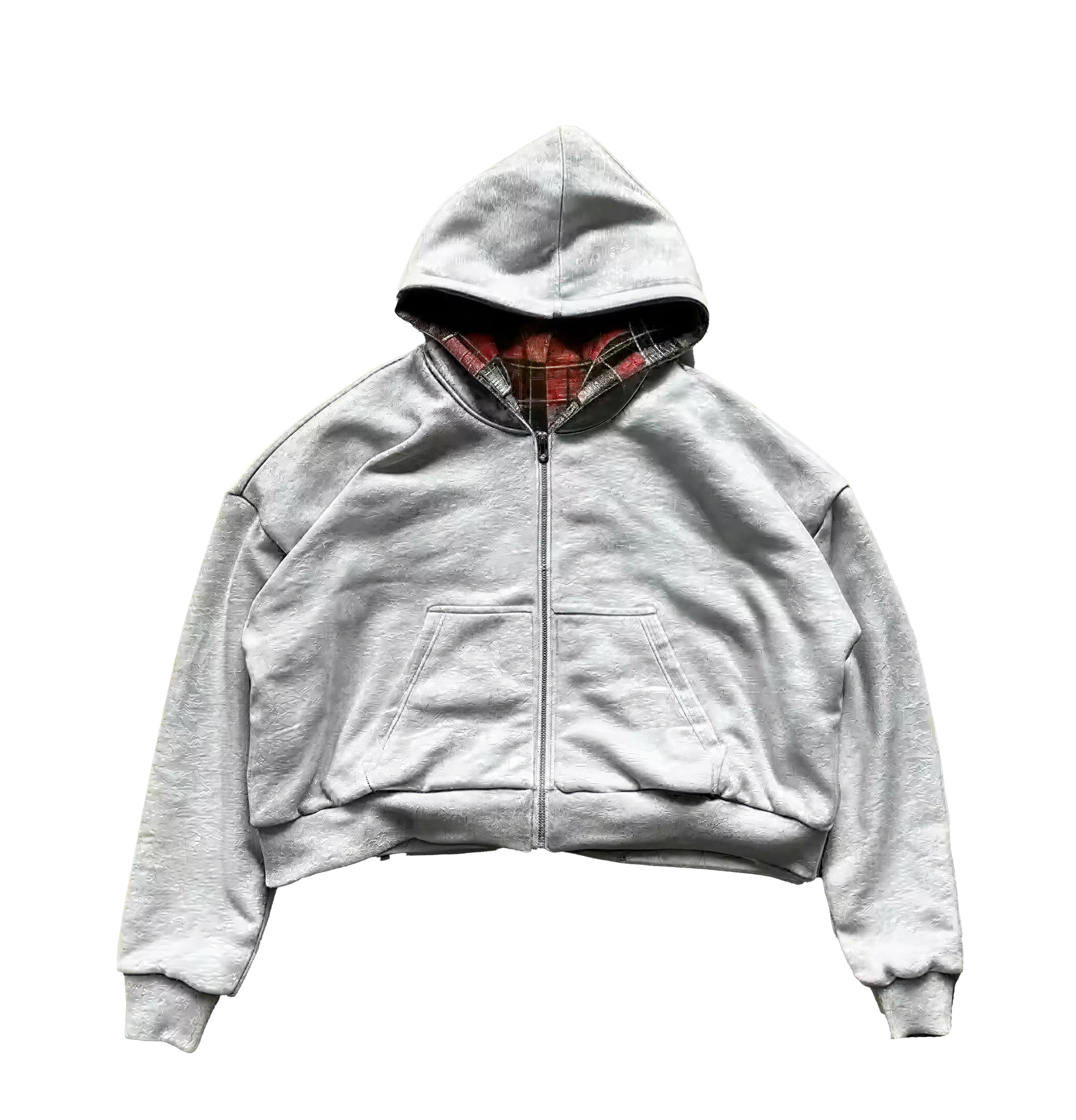 Red Plaid Reversible Zip - Image 3